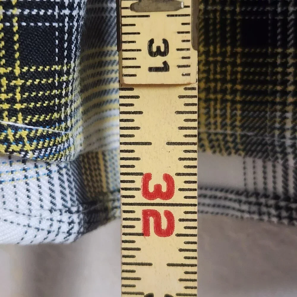 Dixxon Sublime Flannel Shirt Mens Extra Large White Yellow Plaid Snap Button - Picture 10 of 11